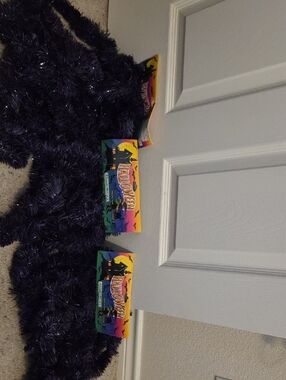 Purple Fuzzy Halloween Garland, Pack Of 3